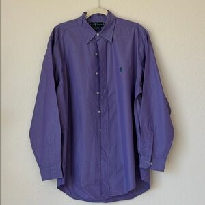 Ralph Lauren Yarmouth Purple Dress Shirt 16.5 34/35 Cotton Button Down